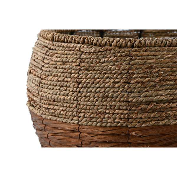 Satz Blumentöpfe Home ESPRIT natürlich Metall Faser Tropical 32 x 32 x 23 cm