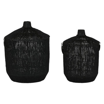 Korb-Set Home ESPRIT Schwarz Jute Metall (2 Stücke)