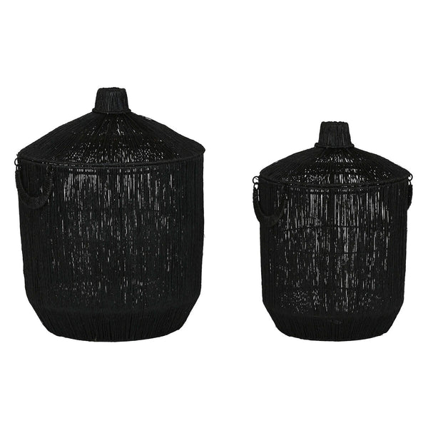 Korb-Set Home ESPRIT Schwarz Jute Metall (2 Stücke)