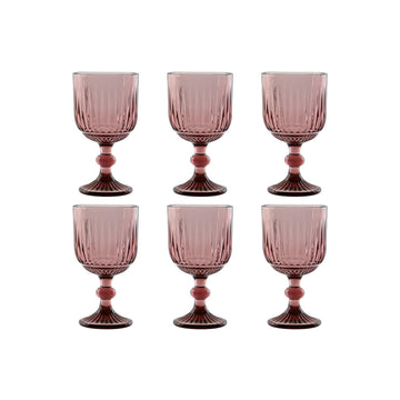 Gläsersatz Home ESPRIT Rosa Kristall 380 ml (6 Stück)