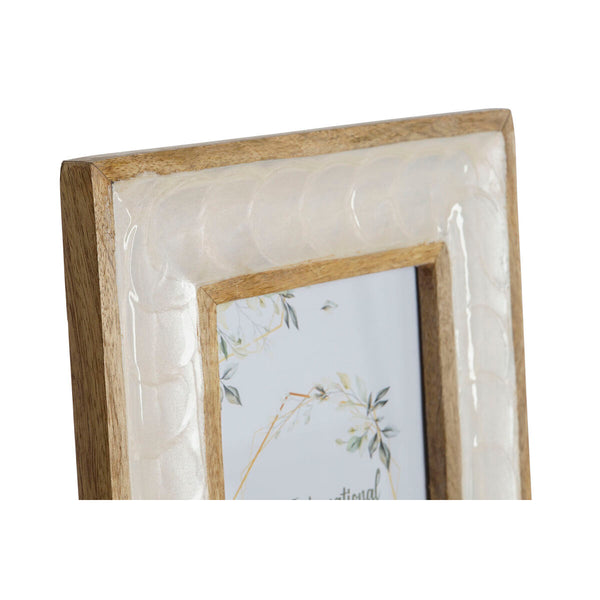 Fotorahmen Home ESPRIT Weiß natürlich Perlmutt Mango-Holz Moderne 21,5 x 2 x 27 cm