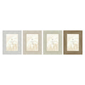Fotorahmen Home ESPRIT Weiß Beige Kristall polystyrol Scandi 19 x 2 x 24 cm (4 Stück)