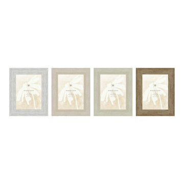 Fotorahmen Home ESPRIT Weiß Beige Kristall polystyrol Marmor Skandinavisch 21 x 2 x 26 cm (4 Stück)