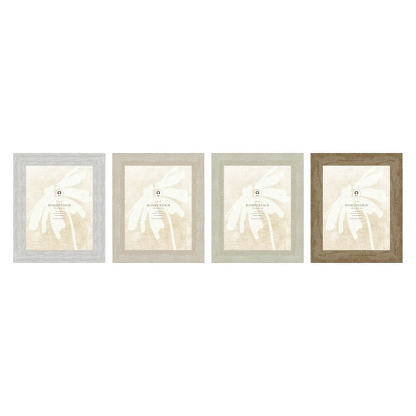 Fotorahmen Home ESPRIT Weiß Beige Kristall polystyrol Marmor Skandinavisch 26 x 2 x 31 cm (4 Stück)