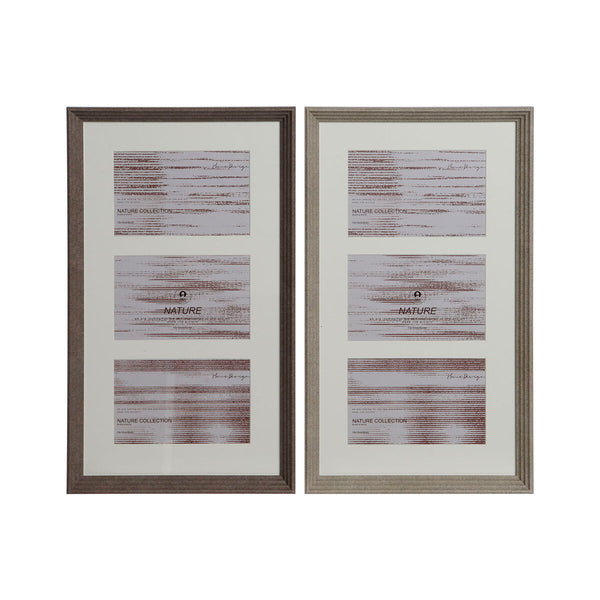 Fotorahmen Home ESPRIT Weiß Braun Grau Kristall polystyrol Urban 23 X 3 X 41 cm (2 Stück)