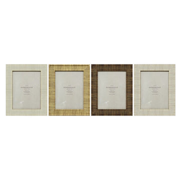 Fotorahmen Home ESPRIT Beige natürlich Kristall polystyrol Skandinavisch 20,5 x 2 x 25,5 cm (4 Stück)