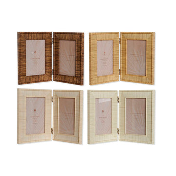 Fotorahmen Home ESPRIT Braun Beige natürlich Elfenbein Kristall polystyrol Skandinavisch 31 X 2 X 21 cm (4 Stück)