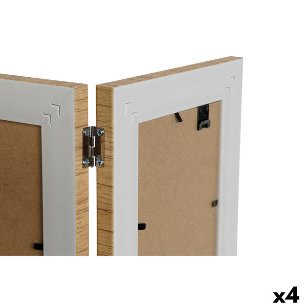 Fotorahmen Home ESPRIT Braun Beige natürlich Elfenbein Kristall polystyrol Skandinavisch 31 X 2 X 21 cm (4 Stück)