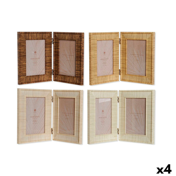 Fotorahmen Home ESPRIT Braun Beige natürlich Elfenbein Kristall polystyrol Skandinavisch 31 X 2 X 21 cm (4 Stück)