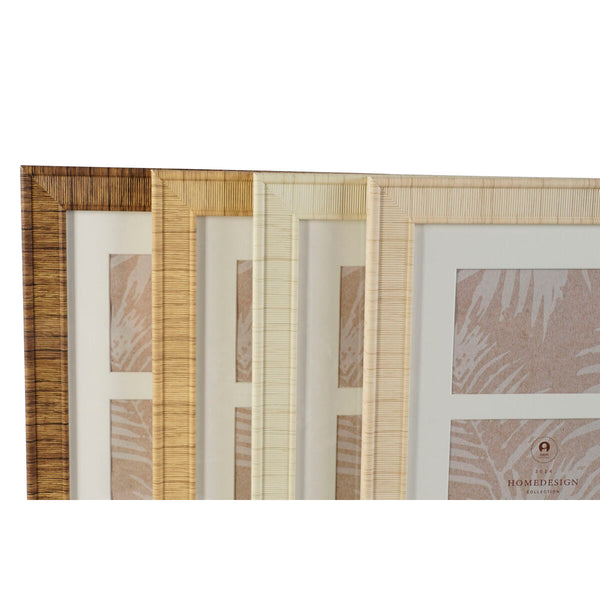 Fotorahmen Home ESPRIT Weiß Braun Beige natürlich Kristall polystyrol Skandinavisch 26 X 2 X 44 cm (4 Stück)