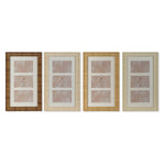 Fotorahmen Home ESPRIT Weiß Braun Beige natürlich Kristall polystyrol Skandinavisch 26 X 2 X 44 cm (4 Stück)