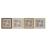 Fotorahmen Home ESPRIT Braun Beige natürlich Elfenbein Kristall polystyrol Skandinavisch 38 x 2 x 38 cm (4 Stück)