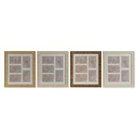 Fotorahmen Home ESPRIT Braun Beige natürlich Elfenbein Kristall polystyrol Skandinavisch 34 X 2 X 38 cm (4 Stück)