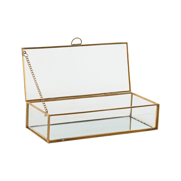 Box-Schmuckkästchen Home ESPRIT Gold Metall Kristall 23 X 10 X 5,5 cm
