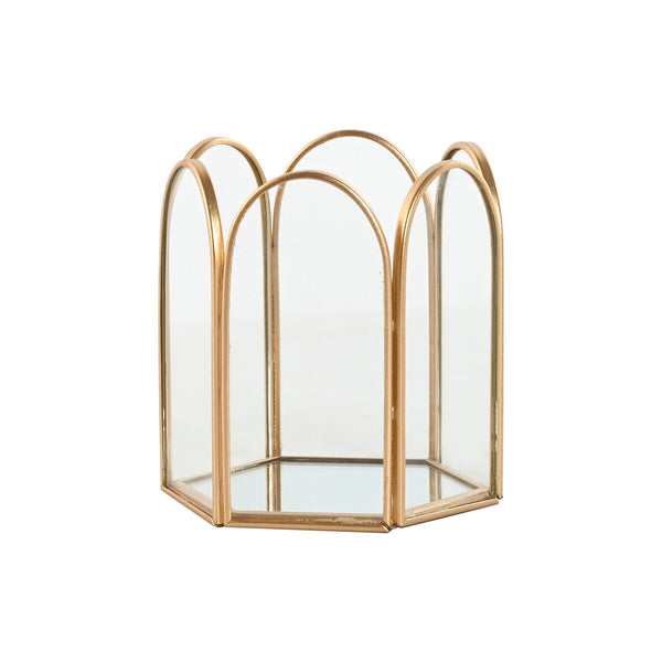 Box-Schmuckkästchen Home ESPRIT Gold Metall Kristall 9,2 X 8,2 X 9,5 cm