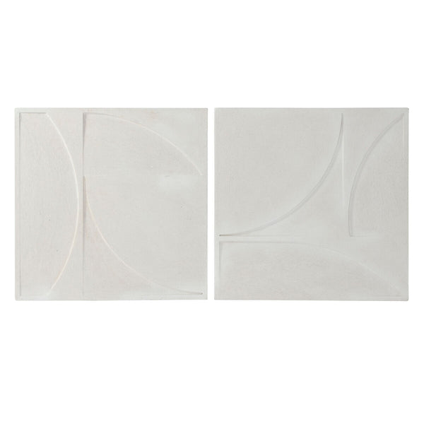 Wanddekoration Home ESPRIT Weiß Moderne 80 x 4 x 80 cm (2 Stück)