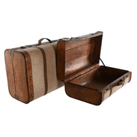 Truhensatz Home ESPRIT Braun Beige Polyester Holz 60 x 37 x 24 cm