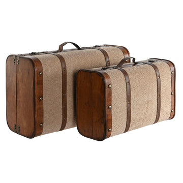 Truhensatz Home ESPRIT Braun Beige Polyester Holz 60 x 37 x 24 cm