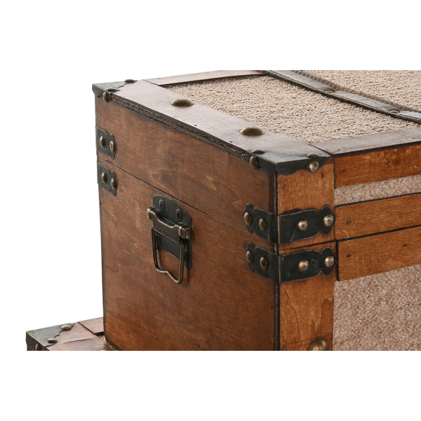 Truhensatz Home ESPRIT Braun Beige Polyester Holz 80 x 49 x 45 cm (3 Stück)