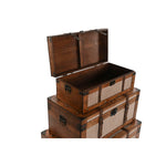 Truhensatz Home ESPRIT Braun Beige Polyester Holz 80 x 49 x 45 cm (3 Stück)