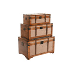 Truhensatz Home ESPRIT Braun Beige Polyester Holz 80 x 49 x 45 cm (3 Stück)