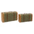 Truhensatz Home ESPRIT grün Holz Leinwand Tropical 60 x 24 x 38 cm