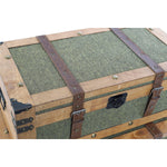 Truhensatz Home ESPRIT grün Holz Leinwand Tropical 81 x 50 x 45 cm (3 Stück)