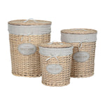 Korb für schmutzige Wäsche Home ESPRIT Creme korb Shabby Chic 45 x 45 x 55 cm 3 Stücke