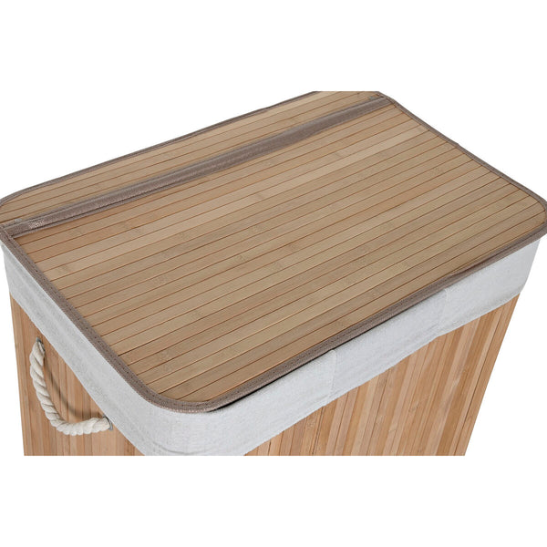 Korb für schmutzige Wäsche Home ESPRIT Weiß natürlich Bambus 140 L 60 x 40 x 60 cm
