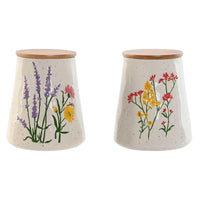 Gefäß Home ESPRIT Bunt Blomster Shabby Chic (2 Stück)