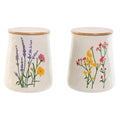 Gefäß Home ESPRIT Bunt Blomster Shabby Chic (2 Stück)