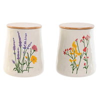 Gefäß Home ESPRIT Bunt Blomster Shabby Chic (2 Stück)