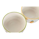 Salatschüssel Home ESPRIT Gelb Rot grün Porzellan 21 x 21 x 12 cm (2 Stück)