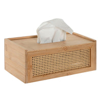 Tissue-Box Home ESPRIT Bambus Rattan 25 x 13 x 10 cm