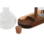 Öl- und Essig-Set Home ESPRIT natürlich Kristall Akazienholz 350 ml 20,4 x 9 x 21 cm