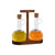 Öl- und Essig-Set Home ESPRIT natürlich Kristall Akazienholz 350 ml 20,4 x 9 x 21 cm