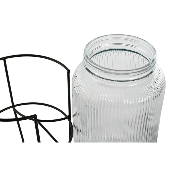 Wasserspender Home ESPRIT Schwarz Metall Silikon Kristall ABS 5 L 19,6 x 23,5 x 40,5 cm