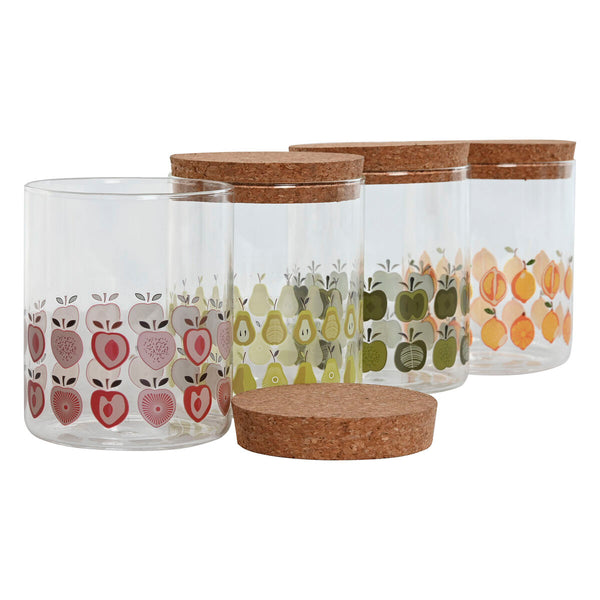 Gefäß Home ESPRIT Gelb grün natürlich Kork Silikon Borosilikatglas Shabby Chic 700 ml (4 Stück)