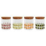 Gefäß Home ESPRIT Gelb grün natürlich Kork Silikon Borosilikatglas Shabby Chic 700 ml (4 Stück)