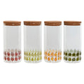 Gefäß Home ESPRIT Gelb grün natürlich Kork Silikon Borosilikatglas Shabby Chic 1,4 L (4 Stück)