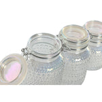 Set mit 3 Kanistern Home ESPRIT Durchsichtig Metall Kristall 1,2 L 3 Stücke