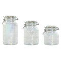 Set mit 3 Kanistern Home ESPRIT Durchsichtig Metall Kristall 1,2 L 3 Stücke