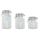Set mit 3 Kanistern Home ESPRIT Durchsichtig Metall Kristall 1,2 L 3 Stücke