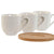 Satz von Kaffeetassen Home ESPRIT Weiß Bambus Porzellan 90 ml