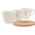 Satz von Kaffeetassen Home ESPRIT Weiß Bambus Porzellan 90 ml