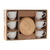 Satz von Kaffeetassen Home ESPRIT Weiß Bambus Porzellan 90 ml