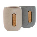 Zahnbürstenhalter Home ESPRIT Grau Creme Dolomite 8,5 x 7 x 11 cm (2 Stück)