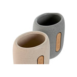 Zahnbürstenhalter Home ESPRIT Grau Creme Dolomite 8,5 x 7 x 11 cm (2 Stück)