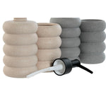 Seifenspender Home ESPRIT Schwarz Grau Creme ABS Dolomite 7 x 7 x 17,5 cm (2 Stück)