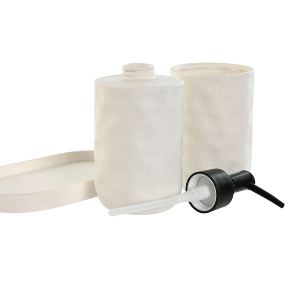 Badezimmer Set Home ESPRIT Weiß ABS Dolomite 17,5 x 9,5 x 18 cm 3 Stücke
